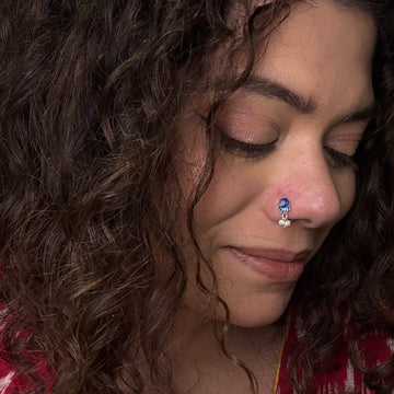 Pearl Peacock Nose Pin